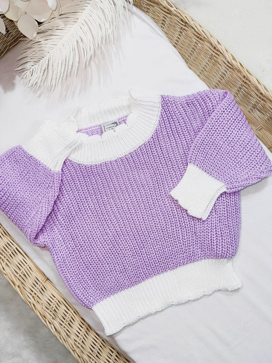 Lilac Love Cotton Oversized Knit Set