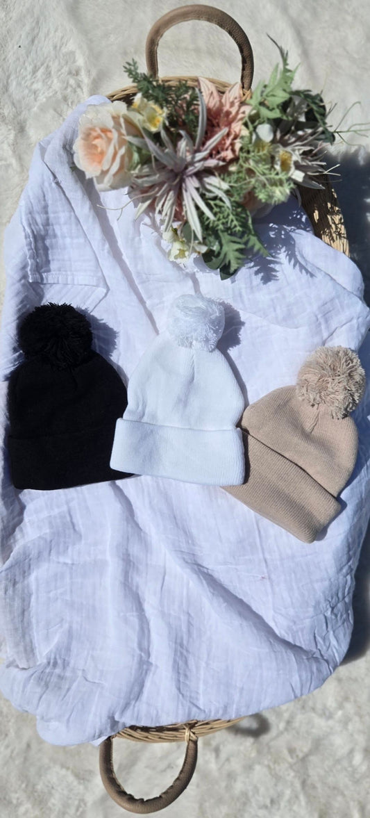 Knit Single Pom Pom Beanie