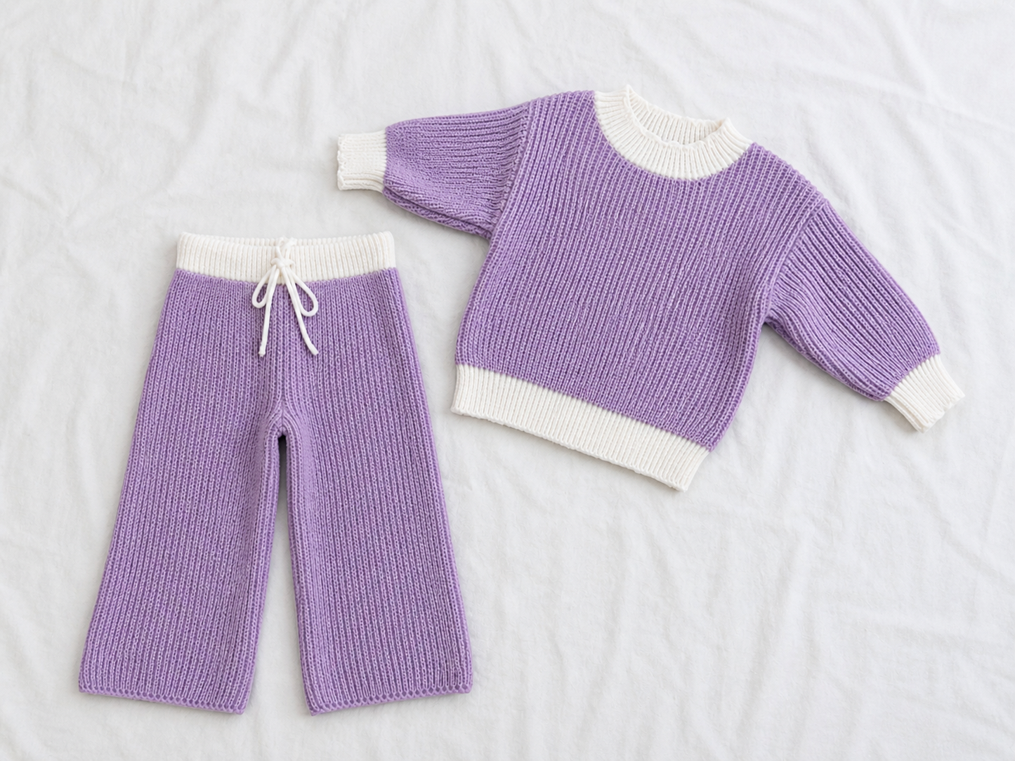 Lilac Love Cotton Oversized Knit Set