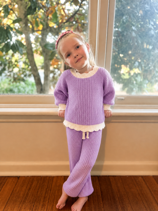 Lilac Love Cotton Oversized Knit Set